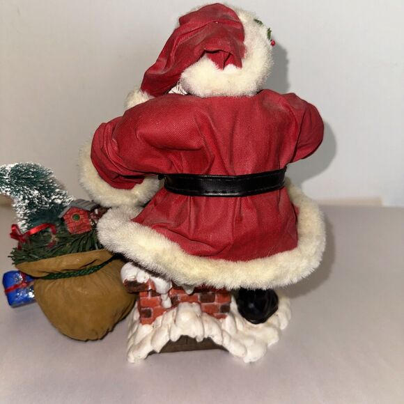 Vintage 1996 Heritage Mint Ltd 13 Inch Cloth Mache Santa Claus Down The chimney - Picture 4 of 5